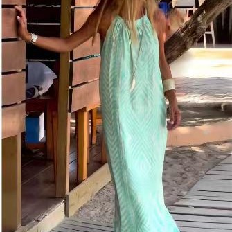 Women's Suspender Polka Dot V-neck Dress