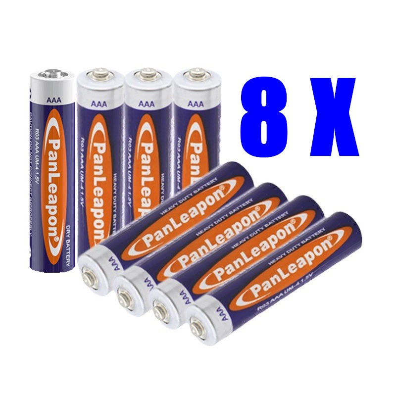 8Pcs 1.5V AAA Batteries R03p Cell Zinc-Carbon For TV Remote Household Batteries