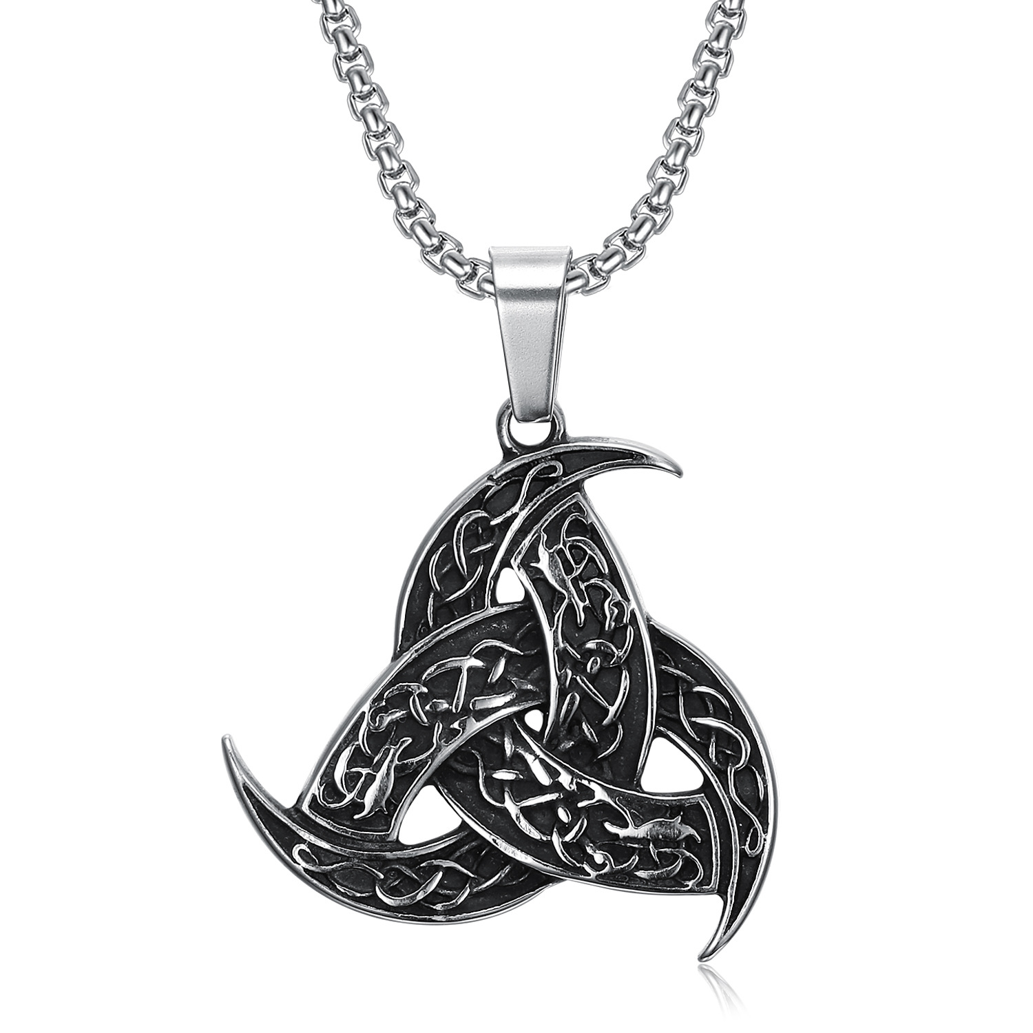 Norse Viking Legend Odin Horn And Dragon Pendant Necklace