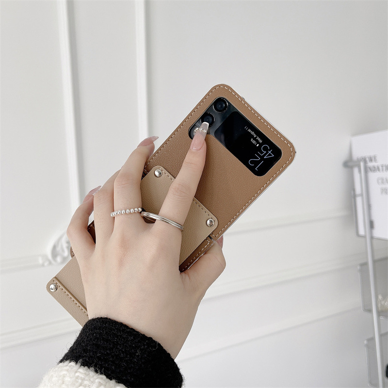 Funda protectora plegable con anillo de personalidad