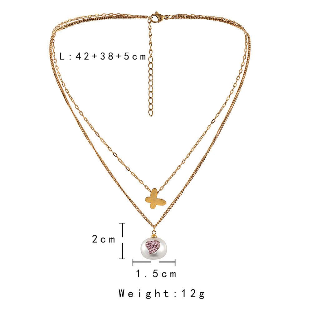 Titanium Steel Trendy Temperament Pearl Clavicle Necklace