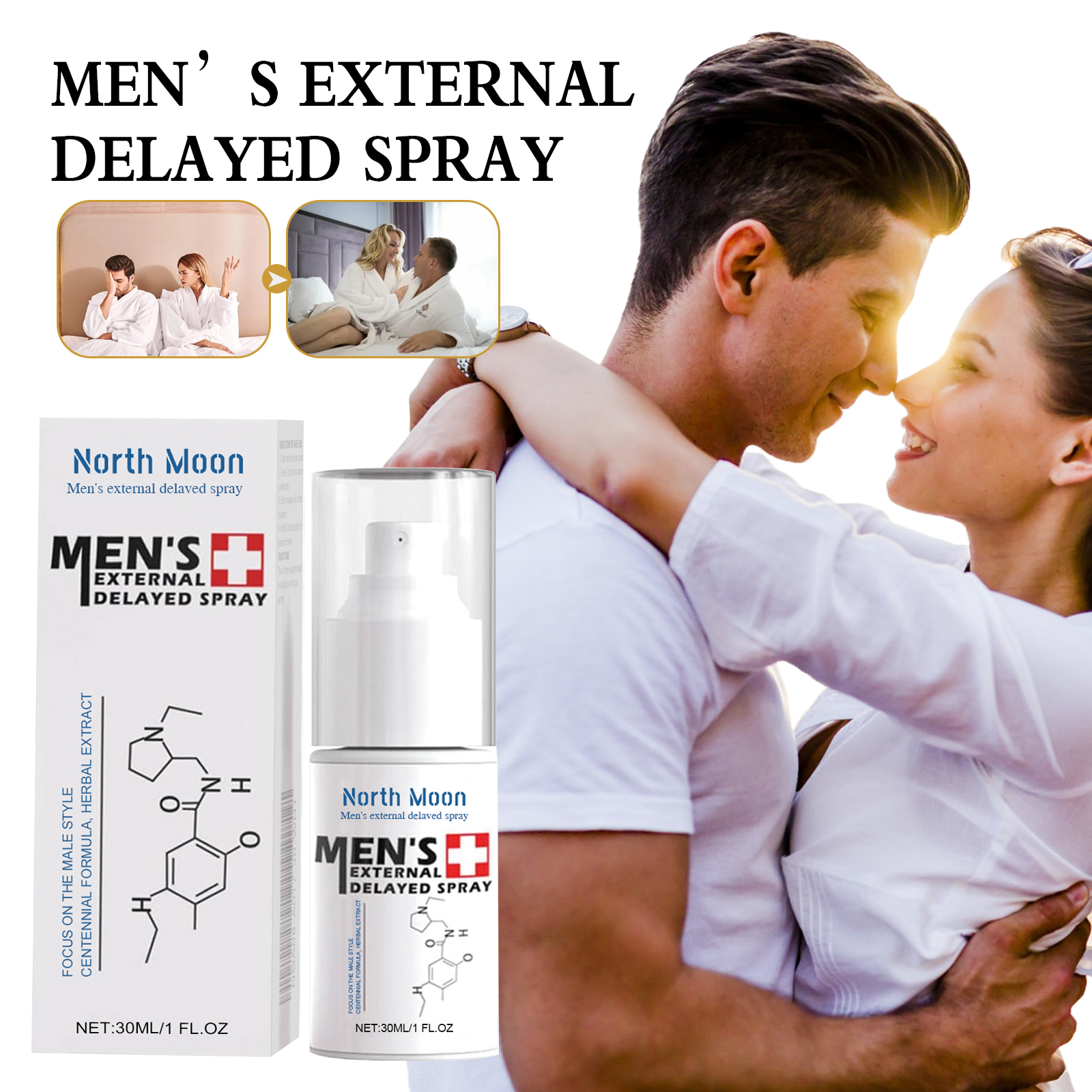 Men'S External Care Spray, Intimate Delay Spray For Men, Reduce Sensitivity & Boost Stamina, 30ml Natural Gentle Formula