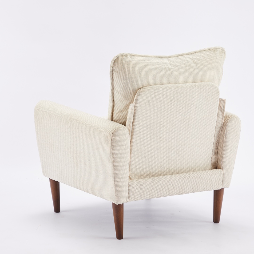 A Reading Chair With Cushioned Seat And Wooden Legs, Along With A Wide Single-person Modern Leisure Sofa image 14