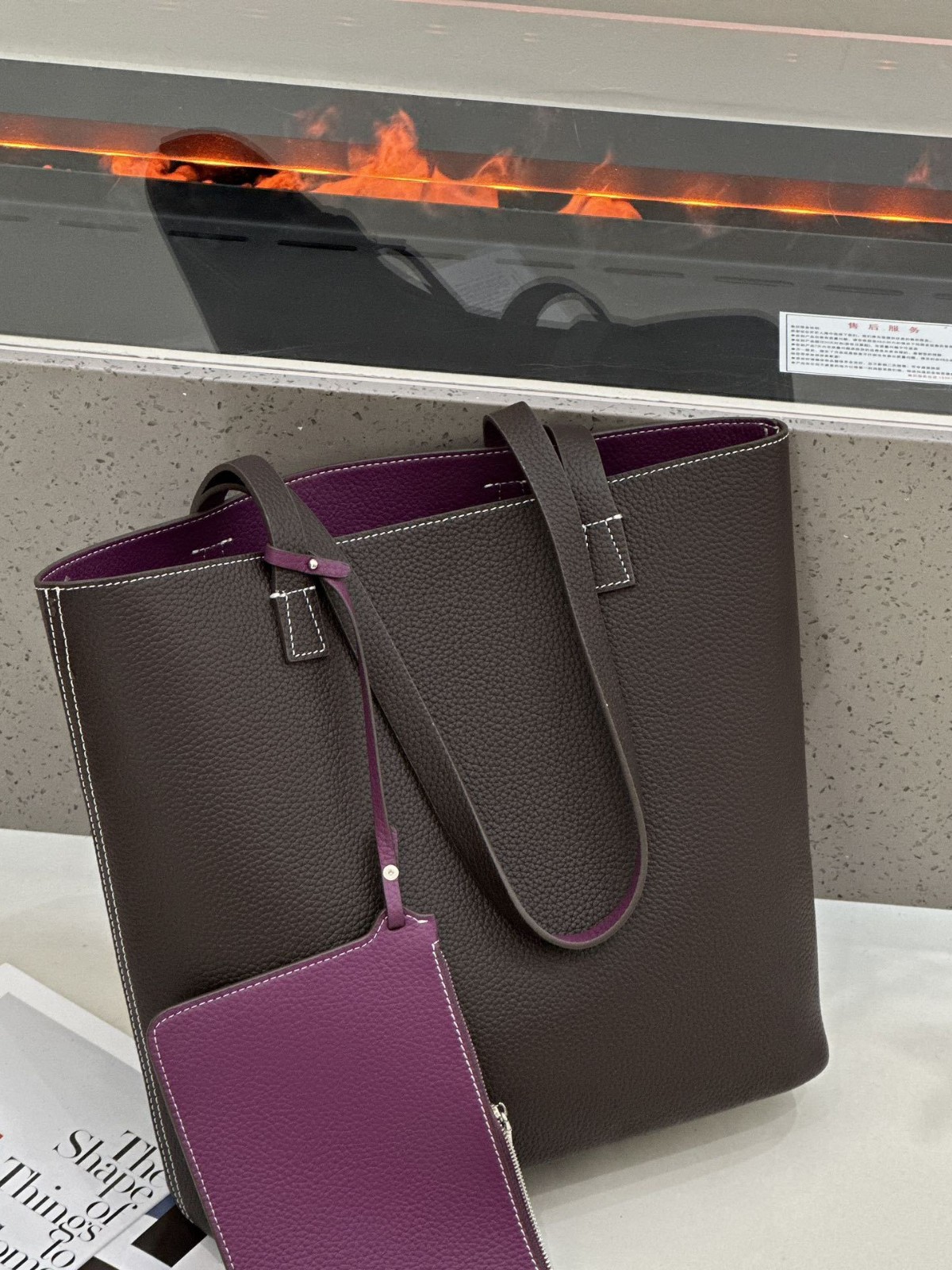 2026 New Korean Style Double-Sided Shoulder Bag TC Top Layer Cowhide Bucket Bag Large Capacity Open-Top Underarm Bag 8