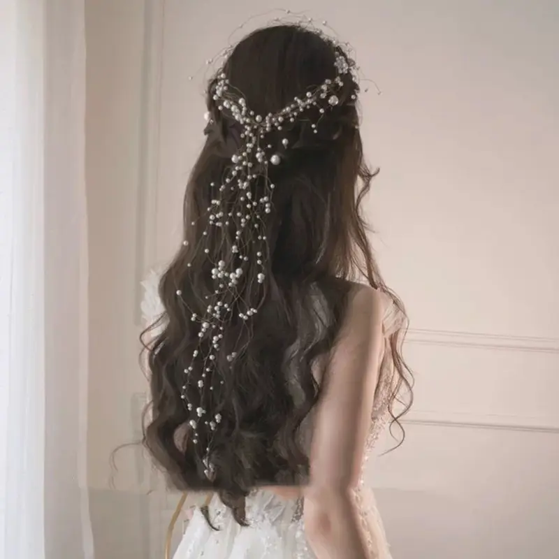 Bridal Headdress Handmade Pearl Fairy Hairband Super