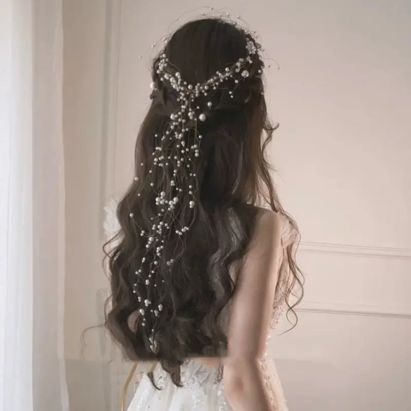 Bridal Headdress Handmade Pearl Fairy Hairband Super