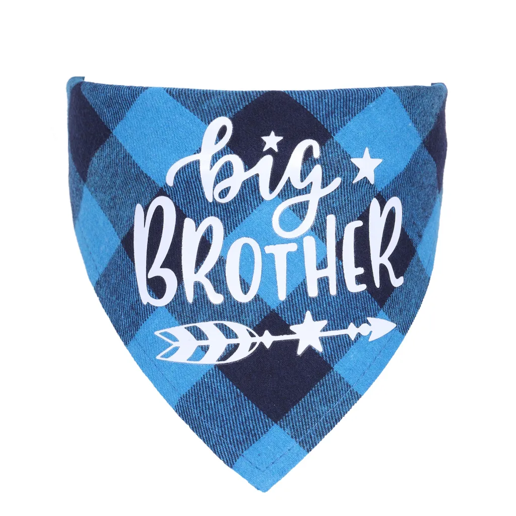 Cotton Plaid Single-layer Cat And Dog Ornaments - Blue