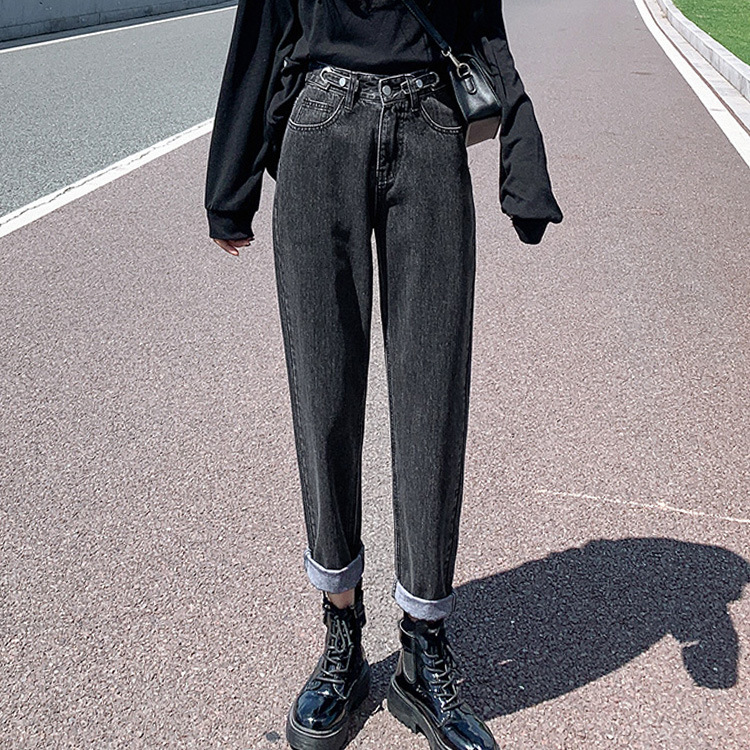 Summer Thin Black Harlan Jeans Women Spring Slim High Waist