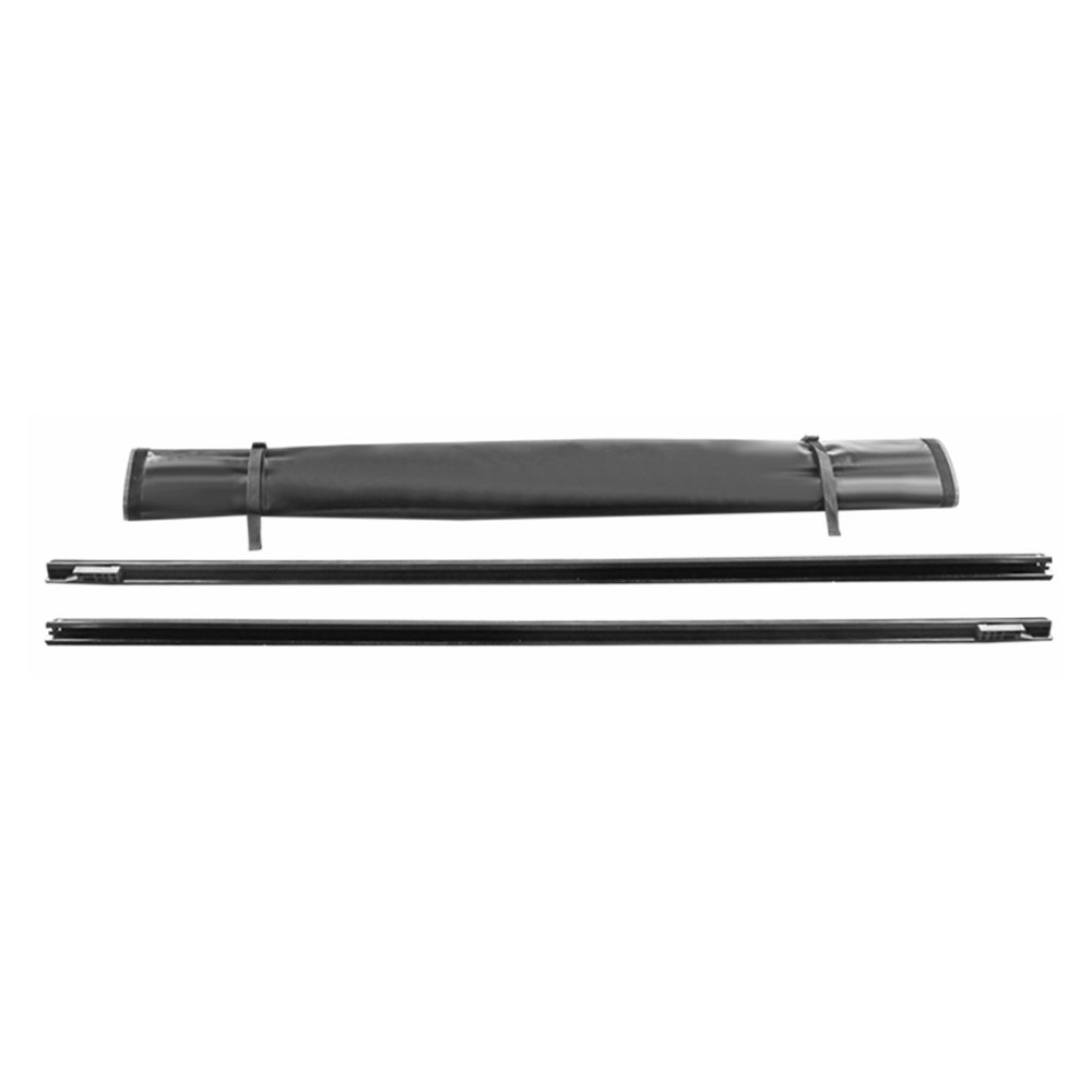 Mankee roll-up tonneau cover on 2013 GMC Sierra 1500 96-inch bed, rear three-quarter view