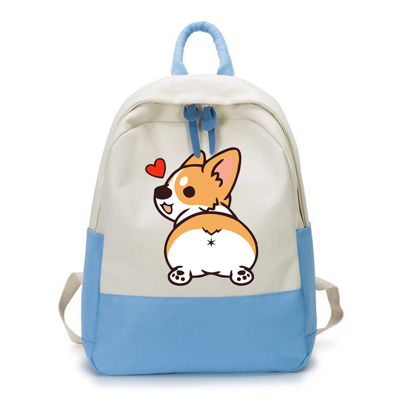 Title 2, Fashion All-match Cute Corgi Shiba Inu Backpack