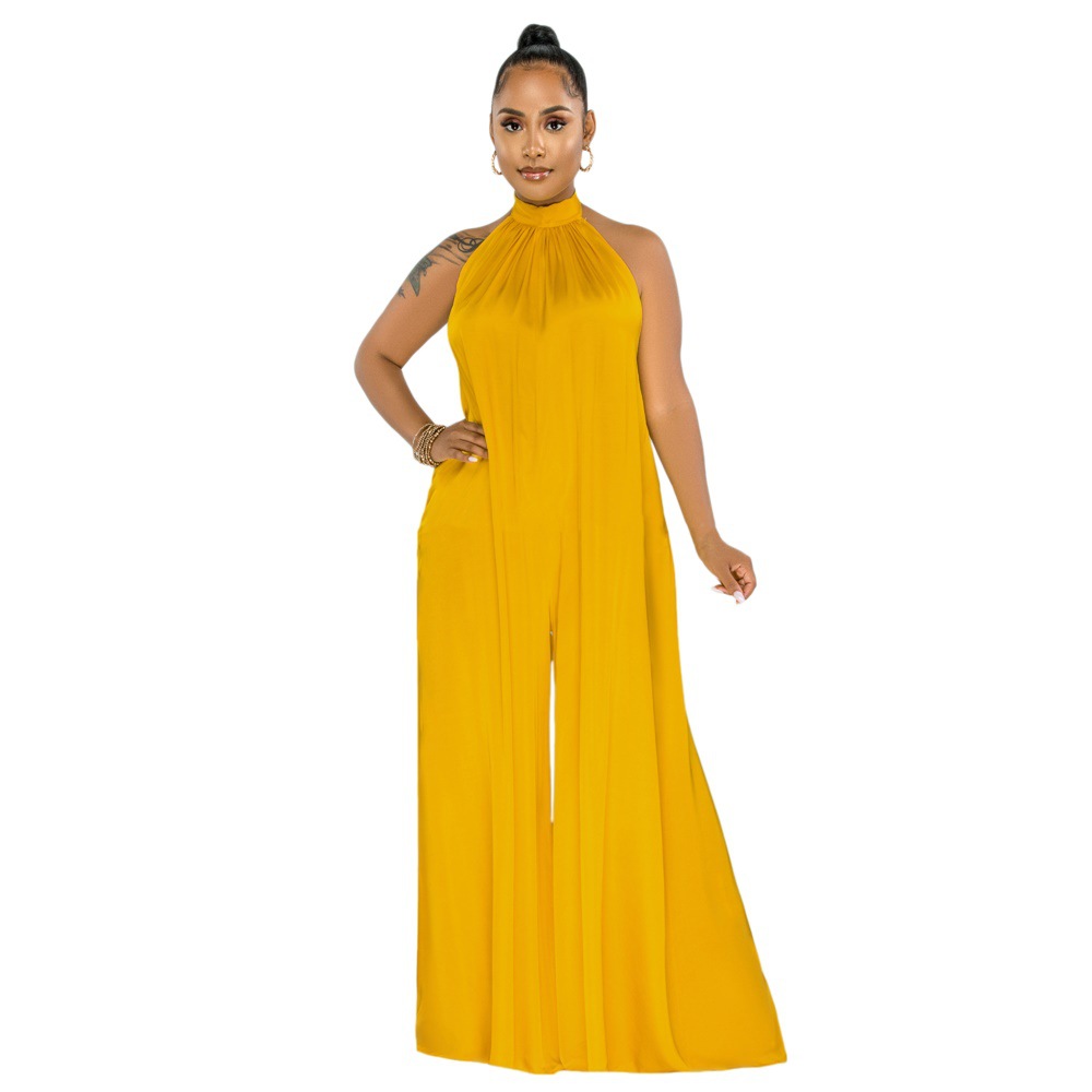 Pure Color Loose Temperament Casual Women's Jumpsuit