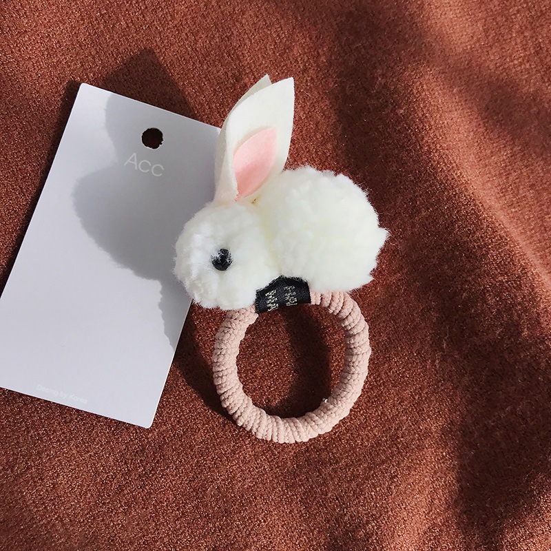 Cute Lamb Hair Three-dimensional Rabbit Head Rope