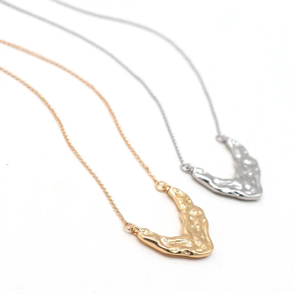 Ins Style Necklace Copper Plated Real Gold Geometric U-shaped Beating