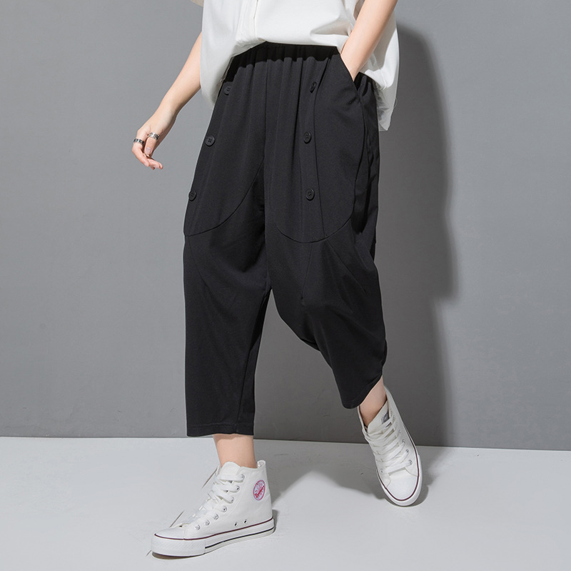 Title 5, Lun Trousers Women Elastic Waist Loose Large Size