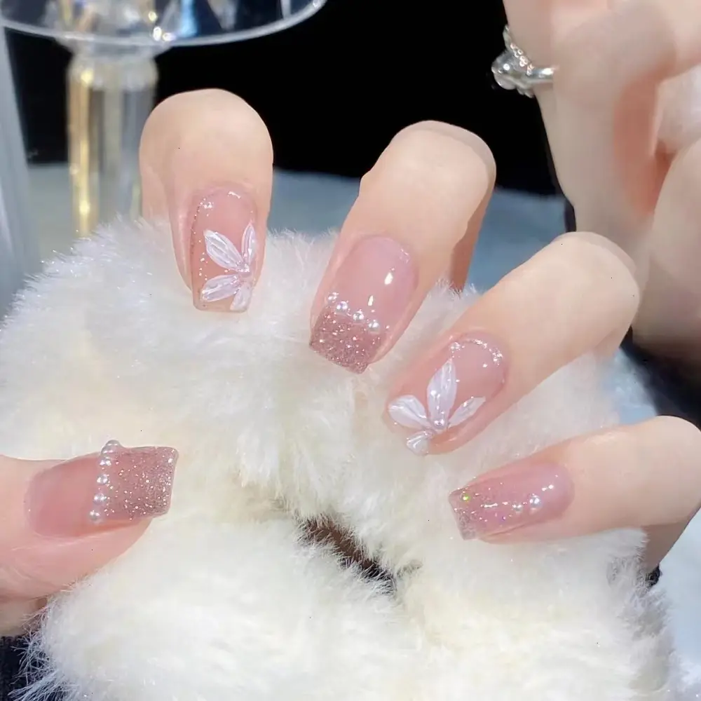 Of Short Square Press-on Nail Glitter Powder
