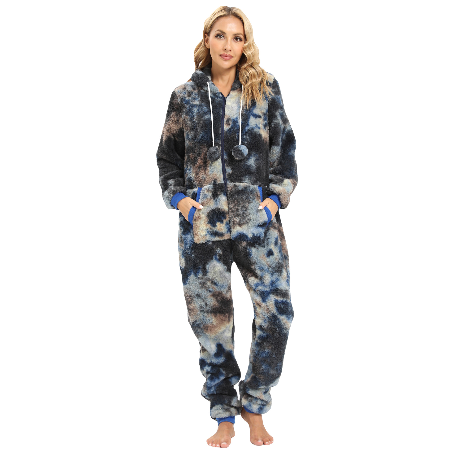 Tie Dyed Thickened Wool One Piece Suit