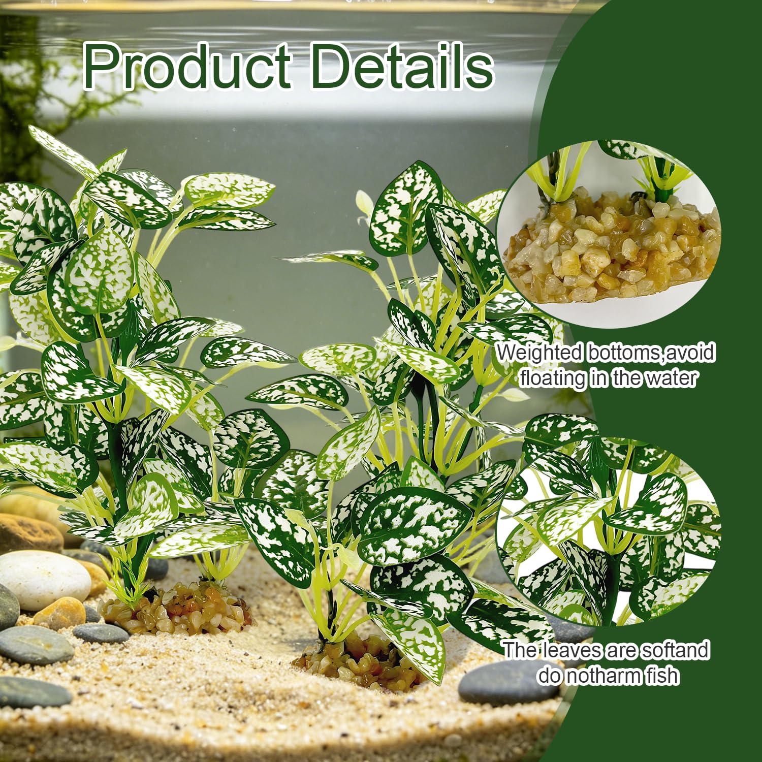 Silk Aquarium Plants 2-Pack, 8.6-inch Artificial Aquarium Silk Plants -  Simulated Fish Habitat Decor, Safe Silk Plants For Aquariums Fish Fishbowl — foto 15