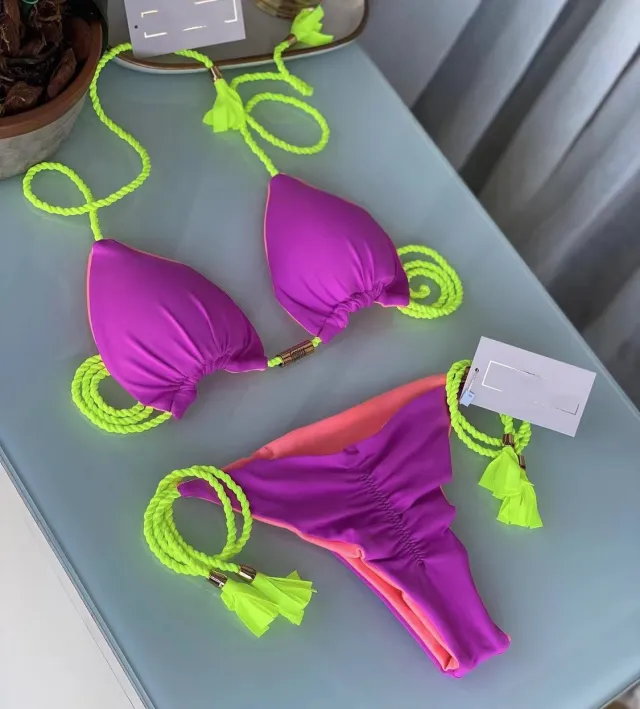 Braided Bikini Triangle Bag Swimsuit 7Style M - Shop at LoveMi