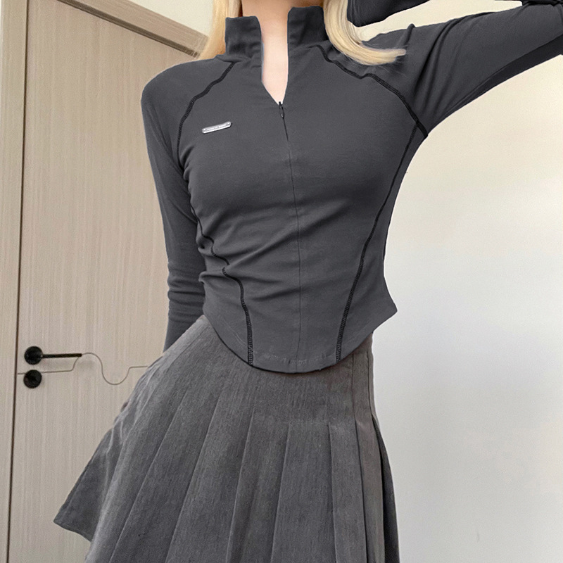 Vintage Invisible Zipper Fitted T Shirt