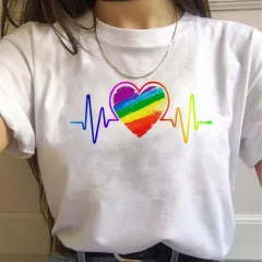 WomenT Shirts Gay Pride Rainbow Gay Short Sleeve Ladies T-shirt Girlfriends - W - View 1
