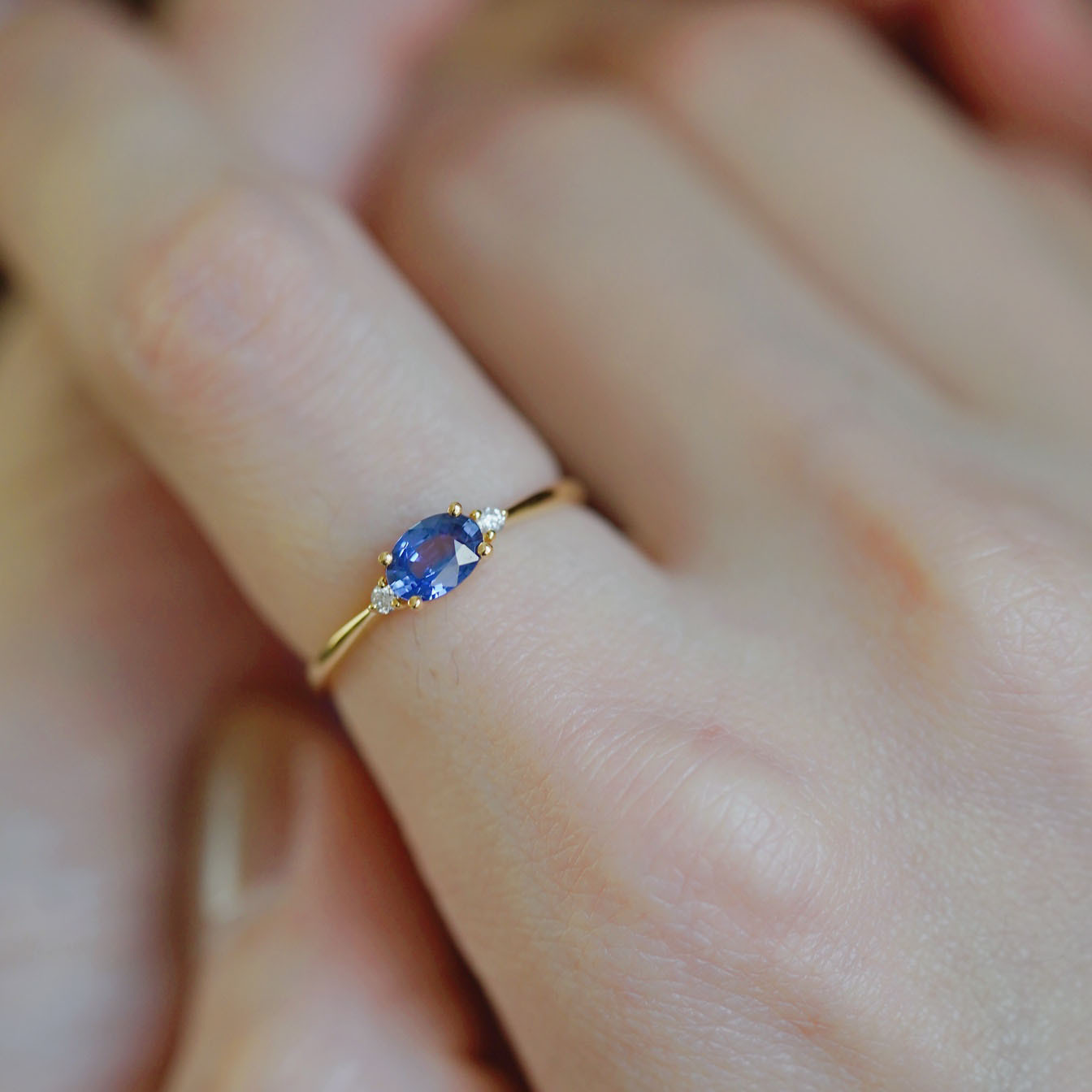 Title 2, Sterling Silver Gold-plated Blue Diamond Ring F...