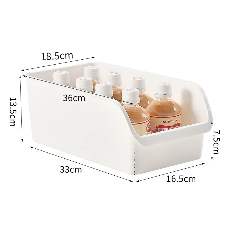 Kitchen Refrigerator Storage Box Put Egg Basket - White