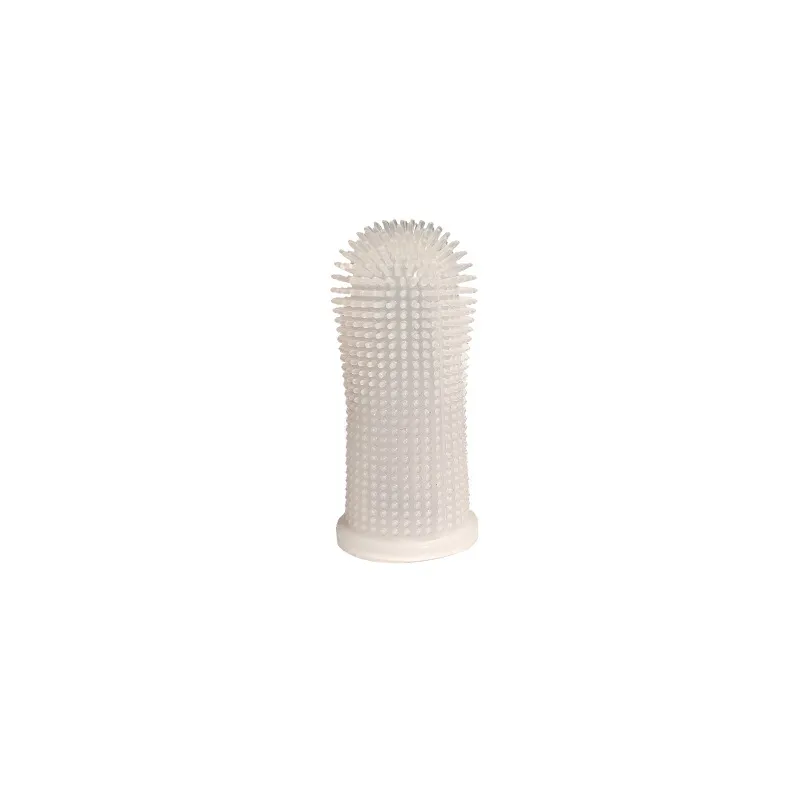 Soft Silicone Pet Finger Toothbrush with Case - White
