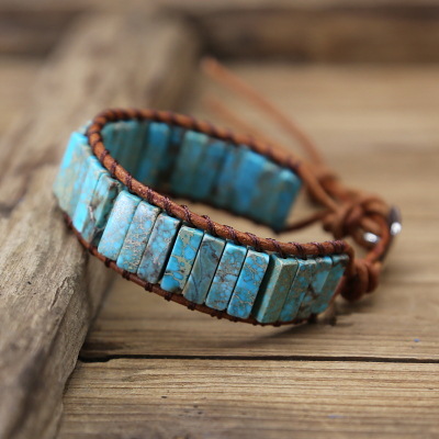Imperial Stone Hand Woven Leather Bracelet Europe And America