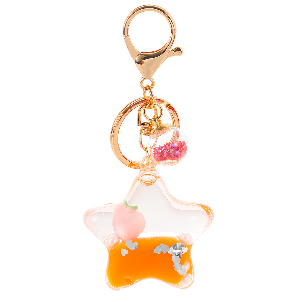 Title 2, Color Small Pendant Peach Five-pointed Star Liq...