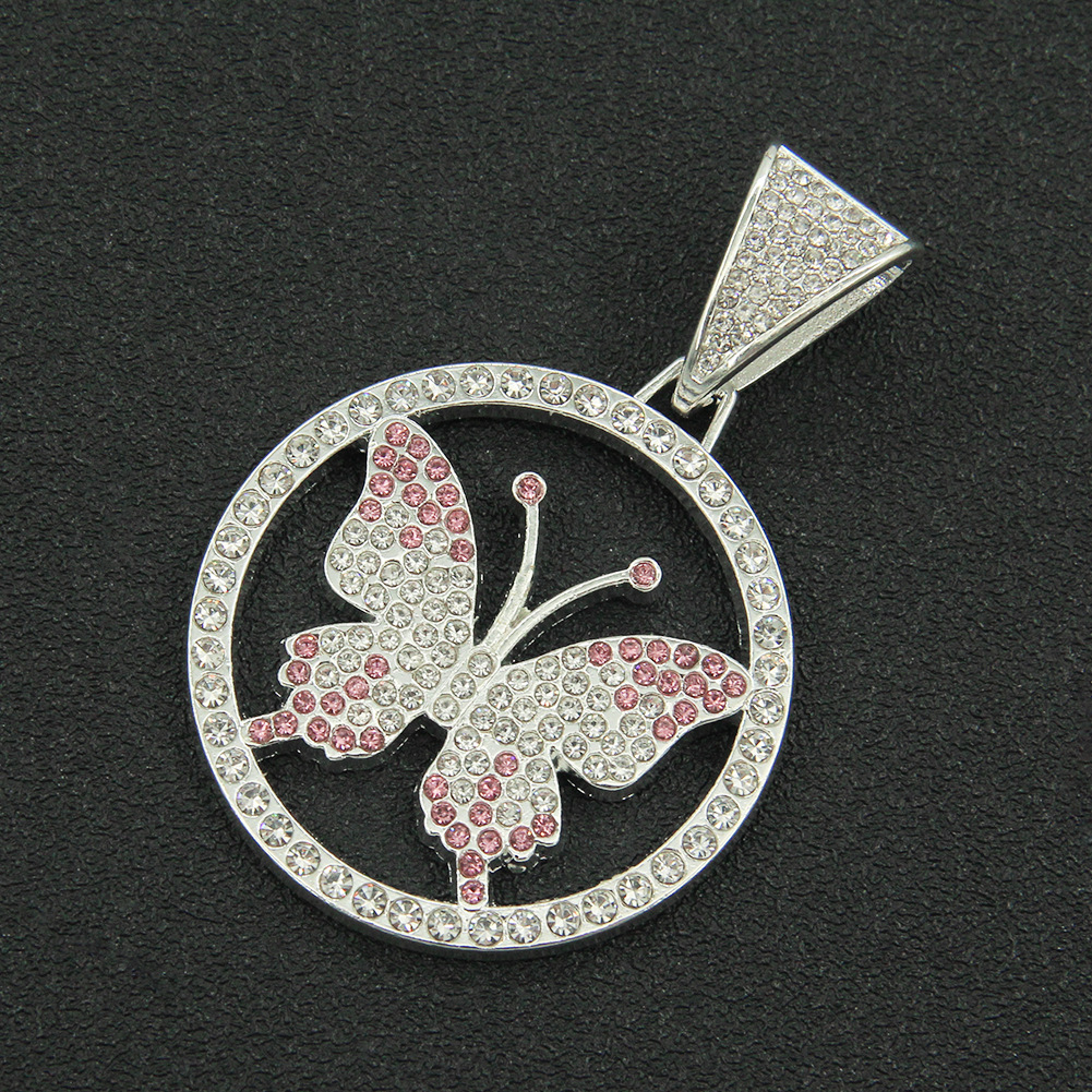 Hip-hop Cool Creative Hollow Diamond Butterfly Necklace