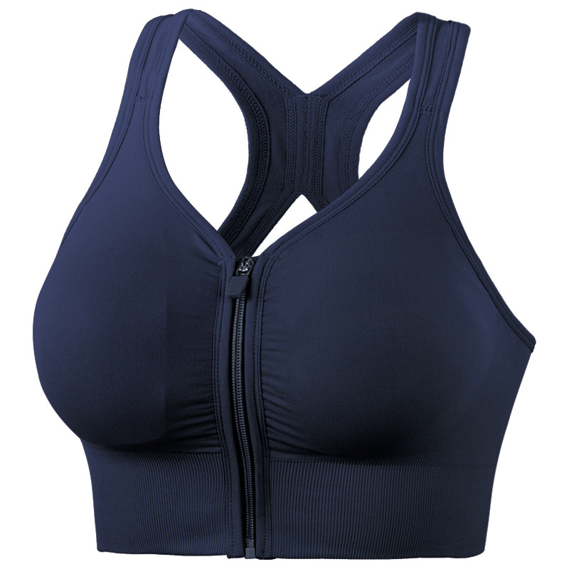 Title 8, New Vest Sports Zipper Bra Without Steel Ring