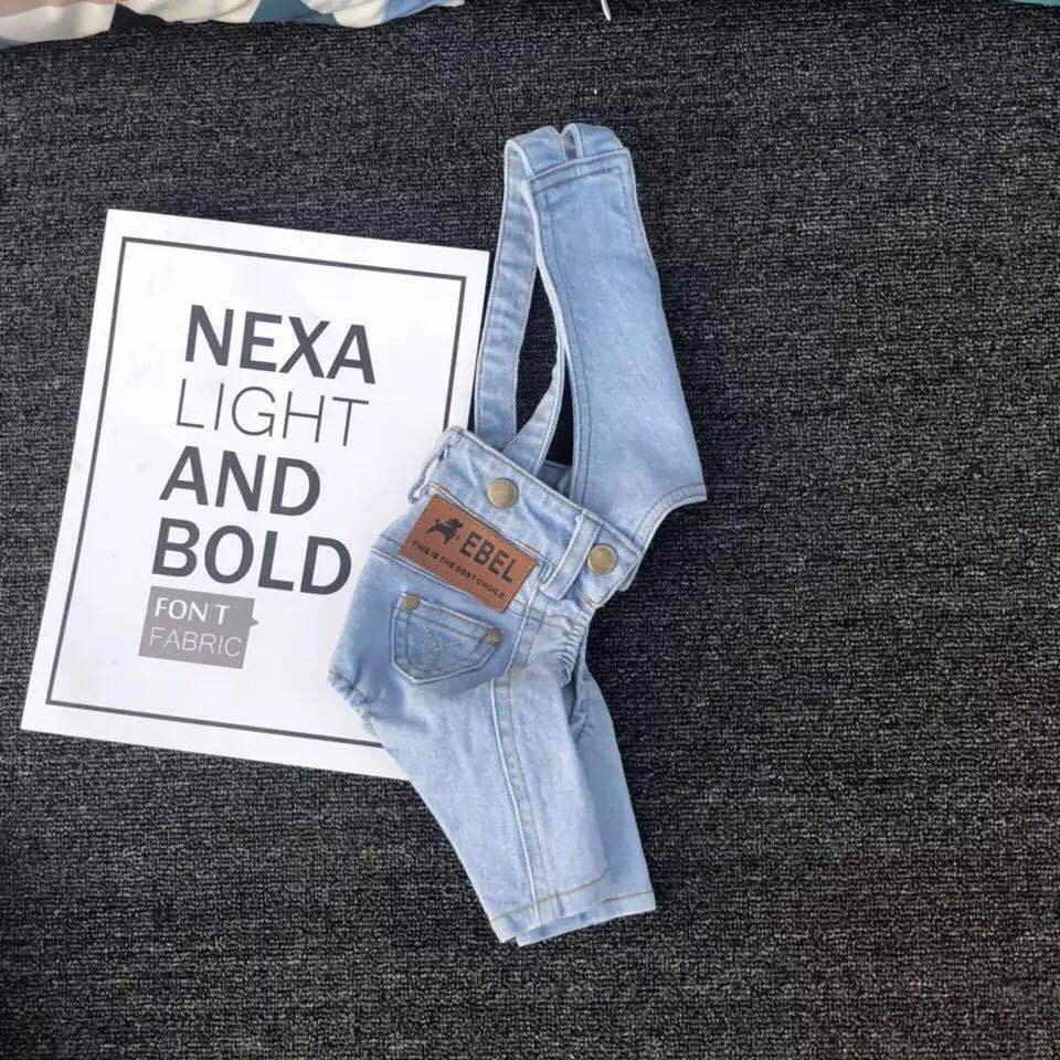 Adorable Dog Clothes - Denim Jeans And Braces Style
