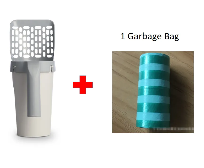 Storage Box Integrated Lazy Cat Litter Shovel Set - As Shown