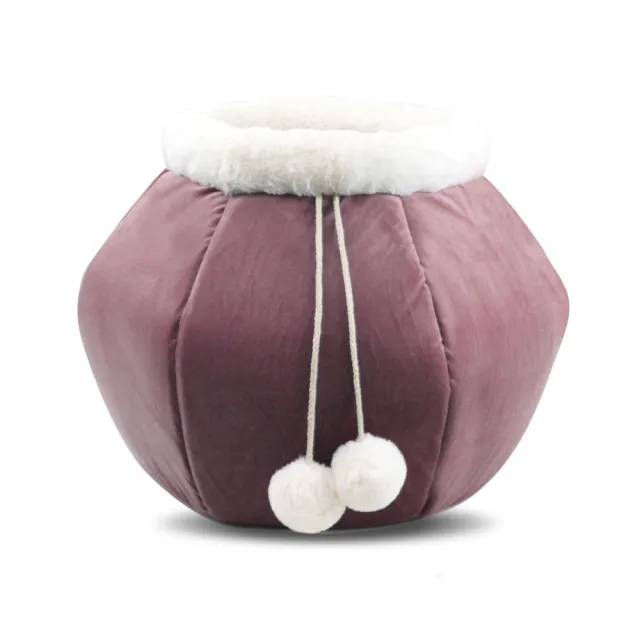 Autumn And Winter Deep Sleep Foldable Creative Fish Basket Pet Bed Pink Purple - Shop at LoveMi