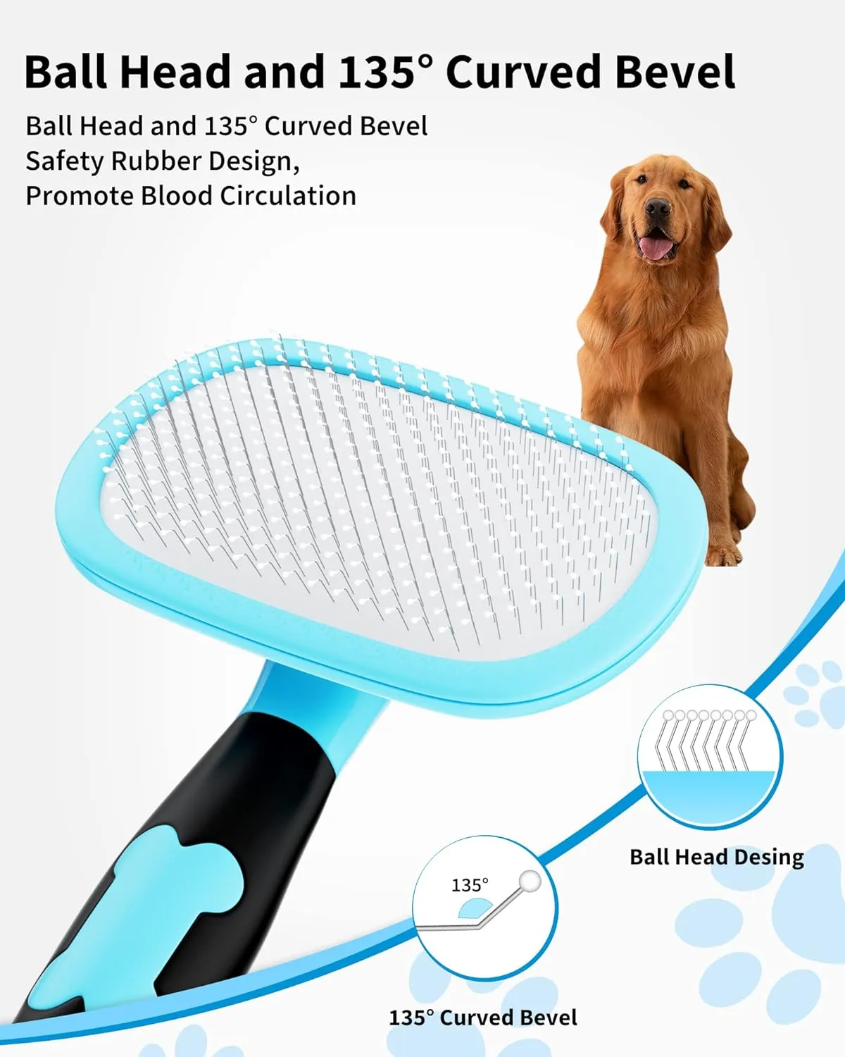 Dog Brush Cat Brush Pet Grooming Brush- Shedding Grooming Tools – image 6