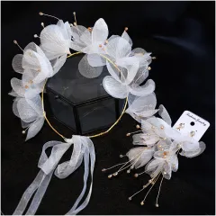 Wedding Dress Retro Hanfu Fairy Accessories - White - View 1