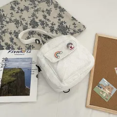Women's Student One-shoulder Messenger Multi-purpose Backpack - White - View 1