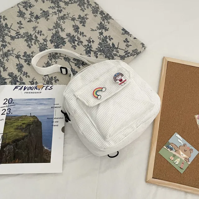 Women's Student One shoulder Messenger Multi purpose Backpack White - Shop at LoveMi
