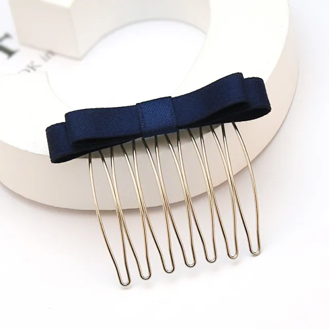Bow Hair Comb Hair Clip Headdress Hair Clip Navy - Shop at LoveMi
