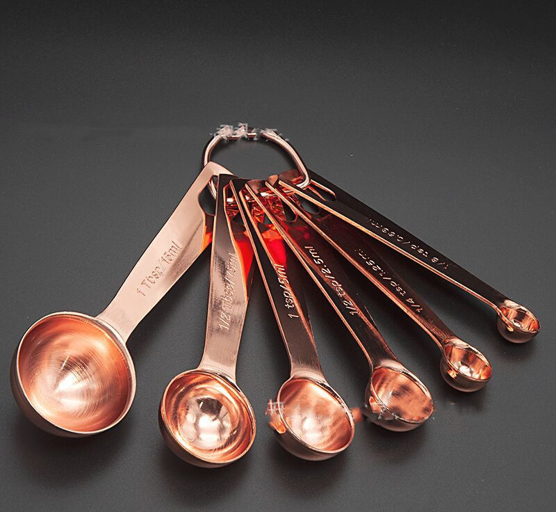 Rose Gold Copper Plated Stainless Steel Measuring Spoon