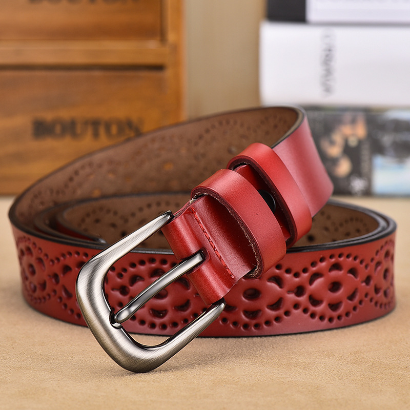 Title 5, Ladies Hollow Pin Buckle Punch Free Belt