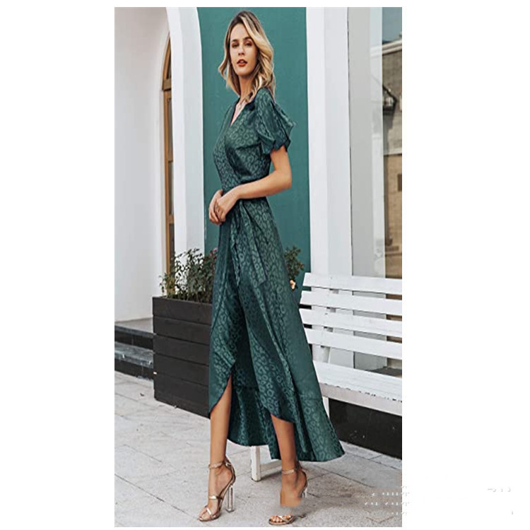 Polka-Dot Ruffle-Sleeve Long Dress, picture 10 of 10