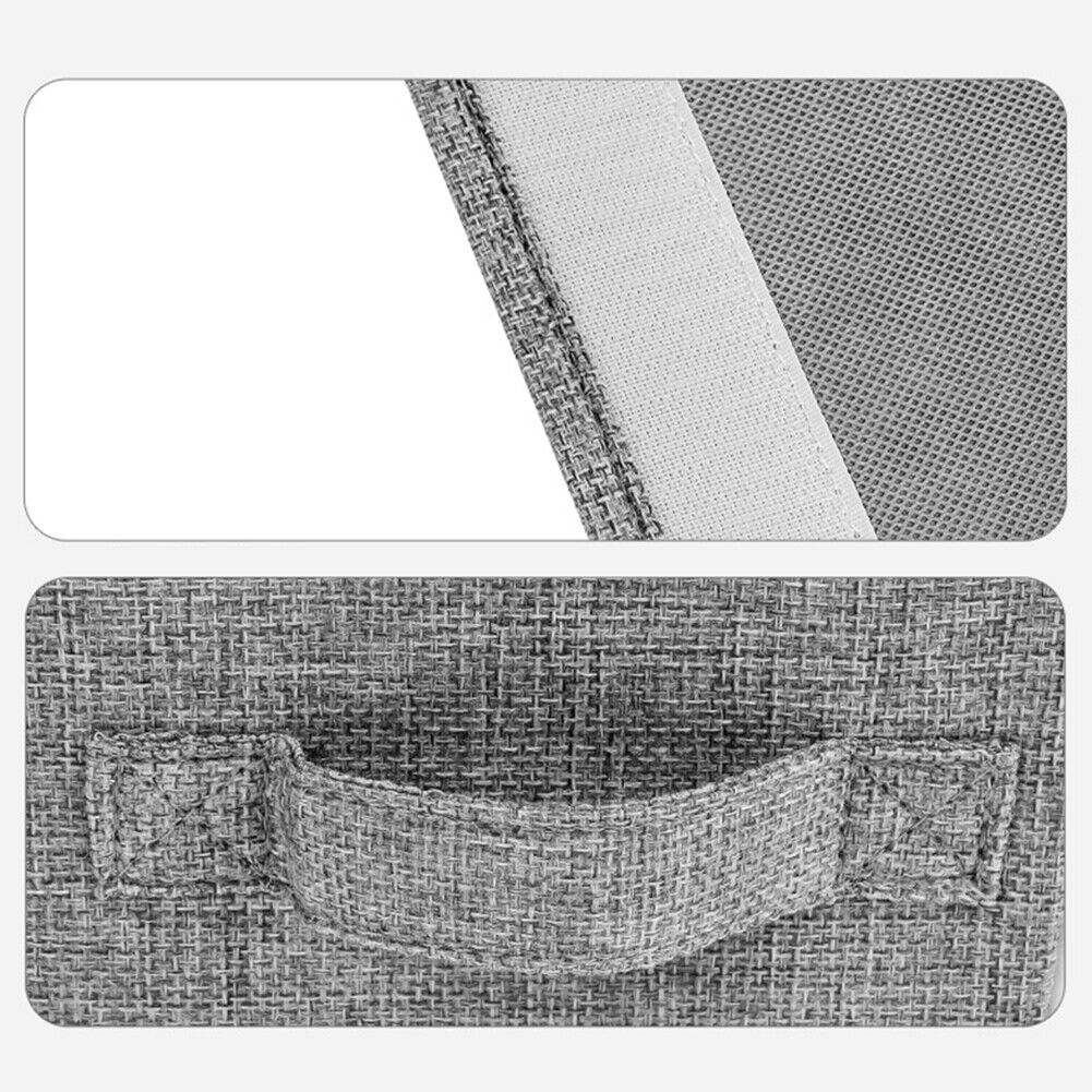2x Foldable Bed Sheet Set Organizer Fabric Storage Bin Blanket Bedding Container--Beigex2