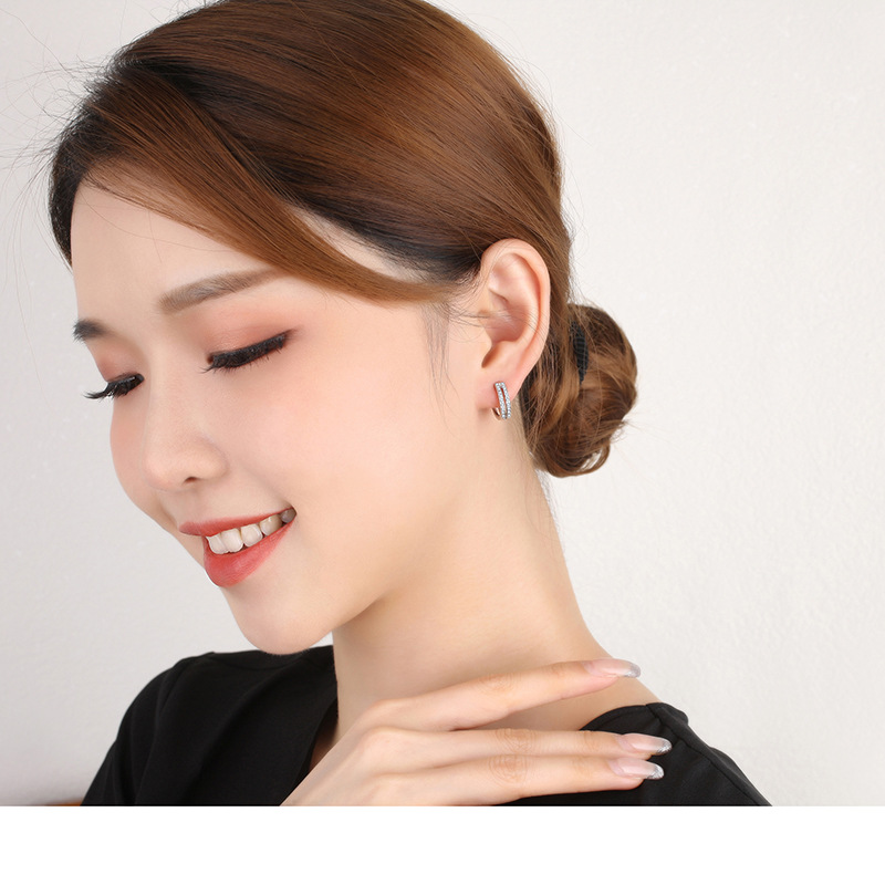 Title 7, Summer Ear Buckle Earrings Double Row Drill