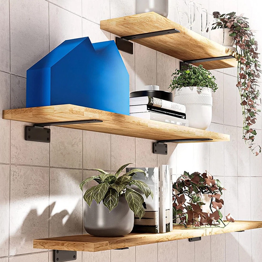 4 Pack Floating Shelf Brackets 20CM Heavy Duty Metal For Support Wall Hanging — image 12