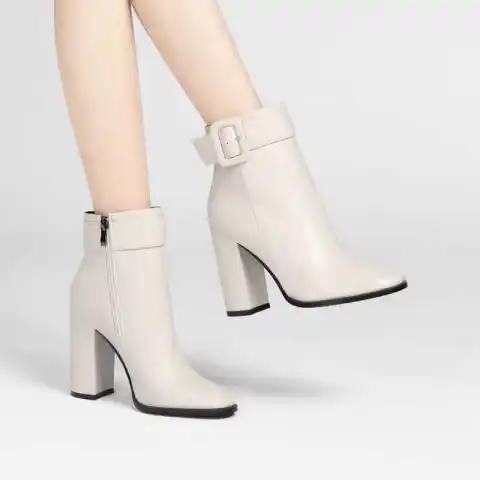 Soft Leather Women Shoes with Thick High Heels