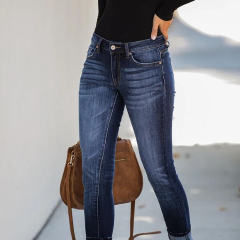 Title 2, Pantalon en jean femme taille mi-haute délavé –...