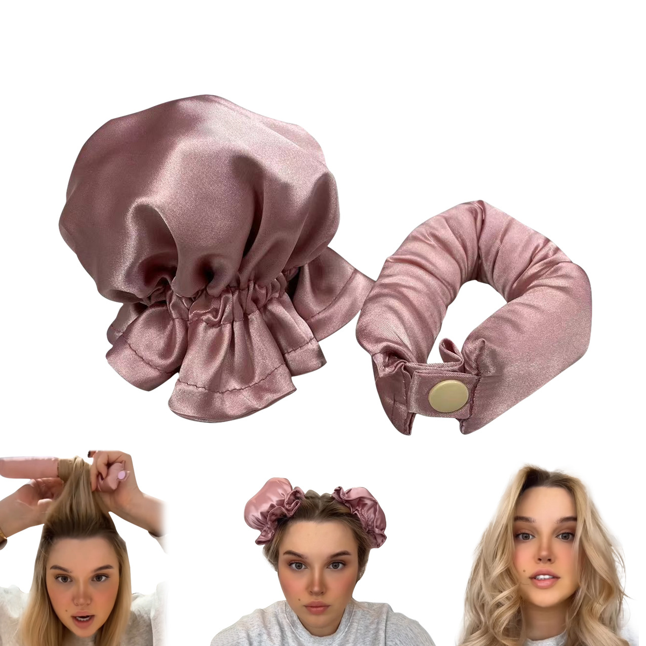 New Heatless Curl Stick With Cloth Cover Cute Ball Head Hair Curler Headband Hai - Picture 10 of 10