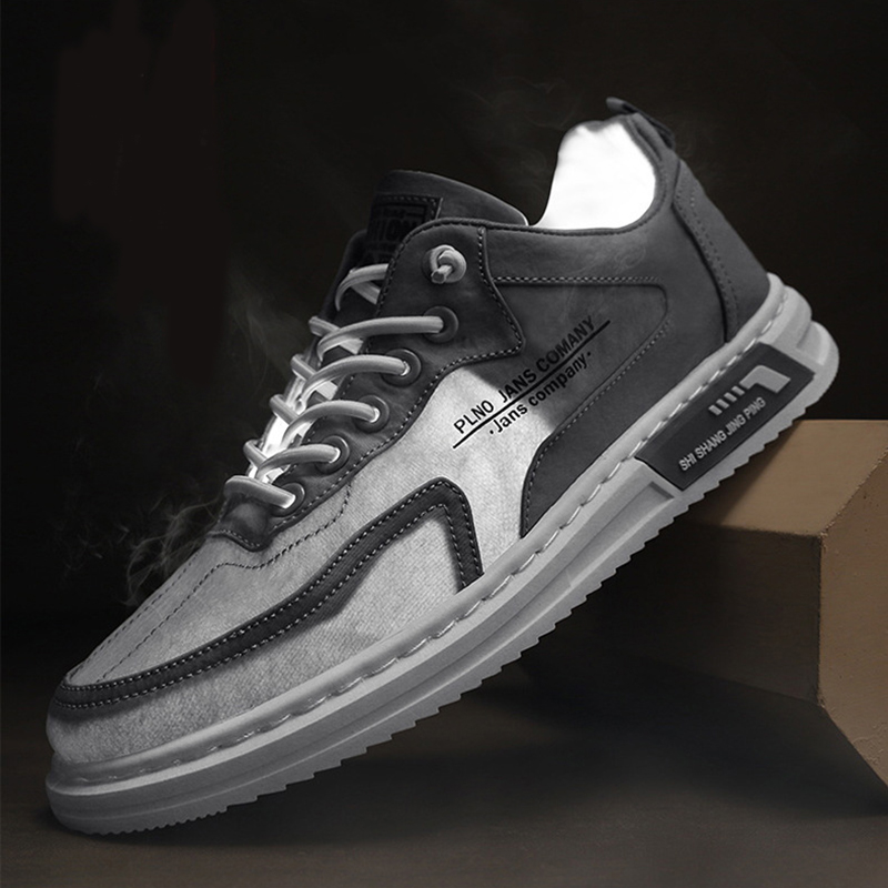 Men’s Lace-Up Canvas Sneakers – Letter Print Platform Shoes - Image 6