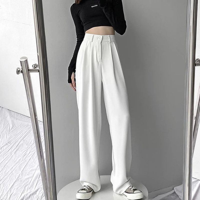Oversized Women's Drape Suit Mopping Floor Pants Loose Straight Leg Floor Pants